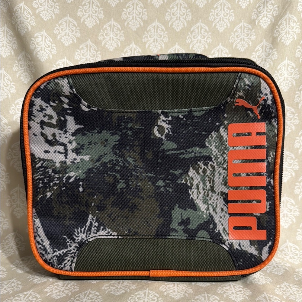 PUMA Men's Camouflage and Orange Toiletry Bag
